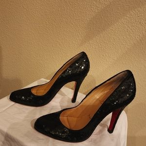 Christian Louboutin Pigalle follies sequin heels 37.5